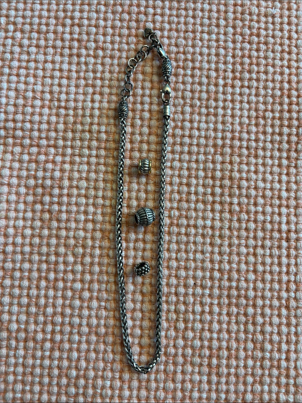 Brighton Silver-Tone Double Strand Necklace with Decorative Beads